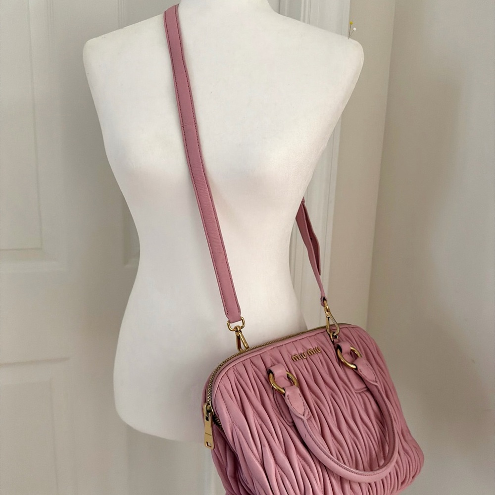 Authentic Miu Miu Matelasse Two-way Satchel Crossbody Handbag - Picture 10 of 16